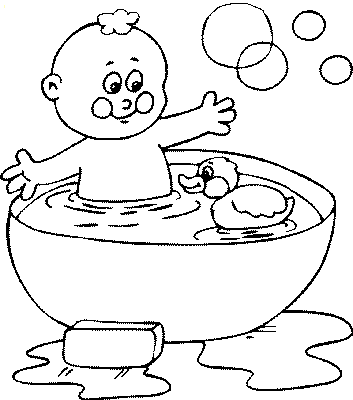 Niño en el baño