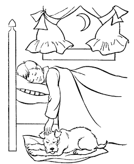Niño durmiendo y al pie de su cama un perro - Portal Escuela
