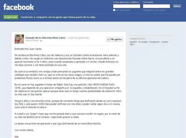 Un niño enfermo escribe una carta al Rey para pedirle «una ... Un niño enfermo escribe una carta al Rey para pedirle «una ...