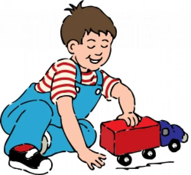 niño jugando con camión de juguete | Descargar Vectores gratis