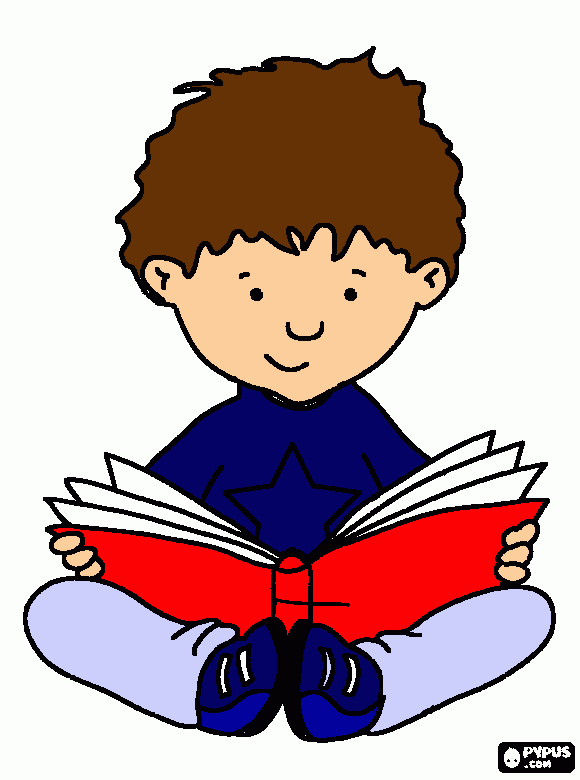Niño leyendo un libro caricatura - Imagui