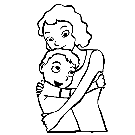 Niño con su mama para colorear - Imagui