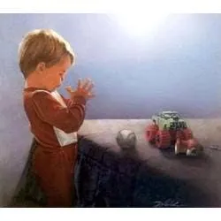 un niño meditando en su oracion...concluyo....para reflexionar en ...