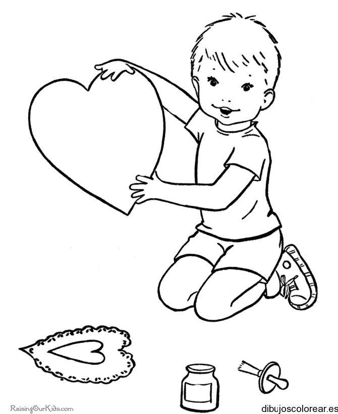 Dibujo de un niño haciendo la tarea | Dibujos para Colorear