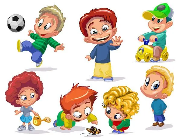 Ninos en caricatura EPS -Set con mas de 30 ninos- by ...