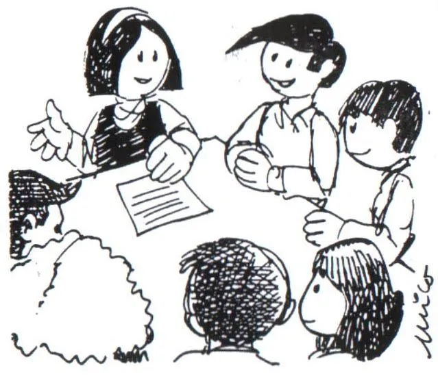 Niños conversando en la escuela para colorear - Imagui