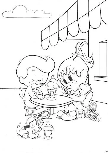 Novios compartiendo helado para colorear | Dibujos Disney Novios compartiendo helado para colorear | Dibujos Disney