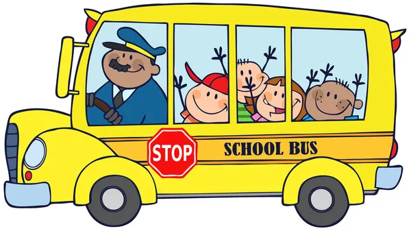 Niños felices en autobús escolar — Foto stock © HitToon #12492412