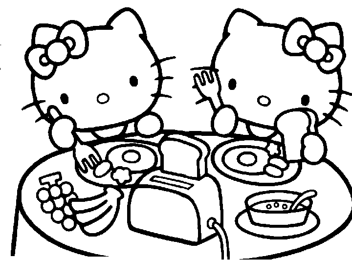  ... PARA NIÑOS DE HELLO KITTY PARA PINTAR:KITTYS COMIENDO : COSAS PARA