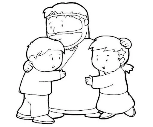 Los niños y Jesus dibujos para colorear - Imagui