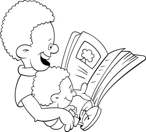 Dibujos para colorear de niños leyendo un libro - Imagui
