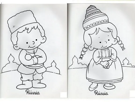 Dibujos de niños de diferentes paises para colorear - Imagui