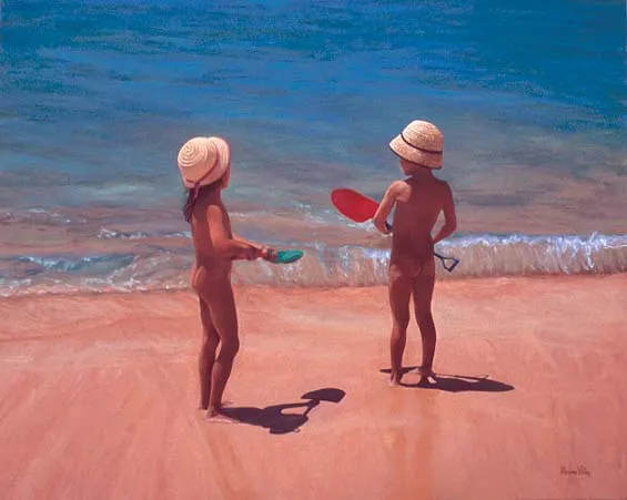 Niños en la Playa de José Luis Alvarez Vélez :: PicassoMio Niños en la Playa de José Luis Alvarez Vélez :: PicassoMio