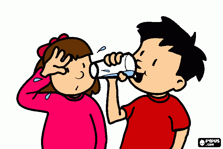 Niños tomando agua animados - Imagui