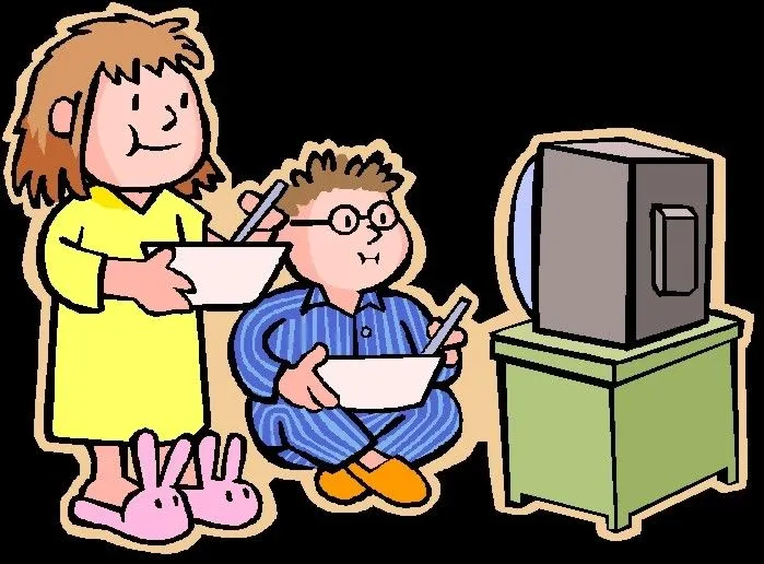 Dibujo de niños viendo television - Imagui