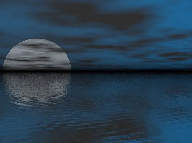 noche nubes océano media luna mar nubes | Descargar Fotos gratis