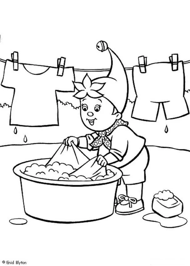 Noddy limpia la ropa - Noddy para pintar