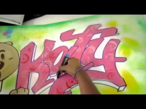 como hacer tu nombre en graffiti - YouTube