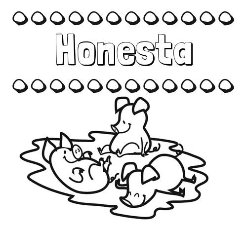 Nombre Honesta: Dibujos para colorear: nombres y los tres cerditos