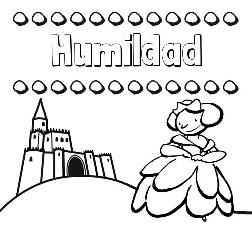 Nombre Humildad: Dibujos para colorear su nombre y una princesa