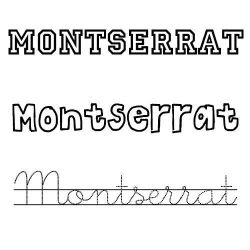 Nombre Montserrat para imprimir y colorear - Nombres de santo de ...