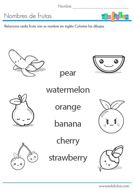 nombres de frutas en inglés | Educación | Pinterest