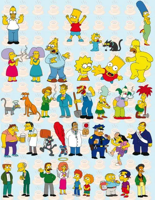 Nombre de todos los personajes de los Simpson - Imagui
