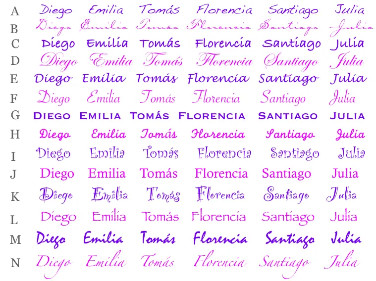 Nombres de tipos de letras - Imagui