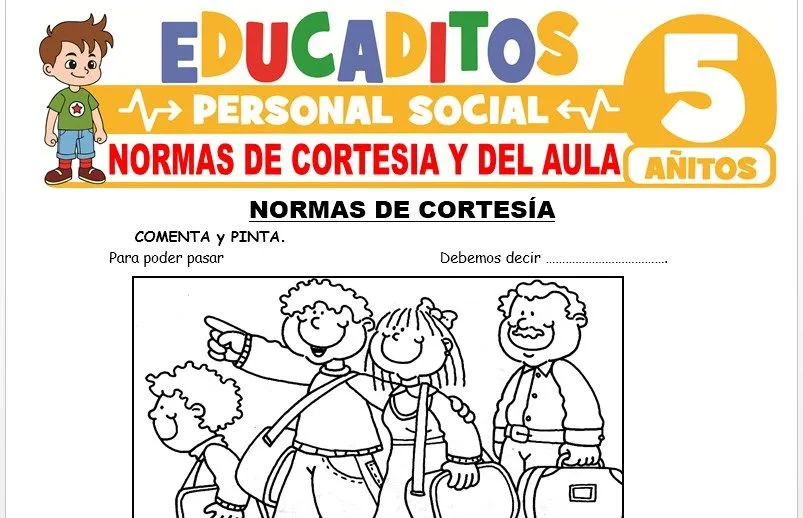 Normas de Cortesía y del Aula para Niños de 5 Años » Educaditos.com