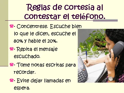 NORMAS DE CORTESIA TELEFONICA | PERFIL PROFESIONAL