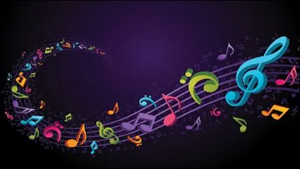 Notas musicales de colores animadas 3D - Imagui