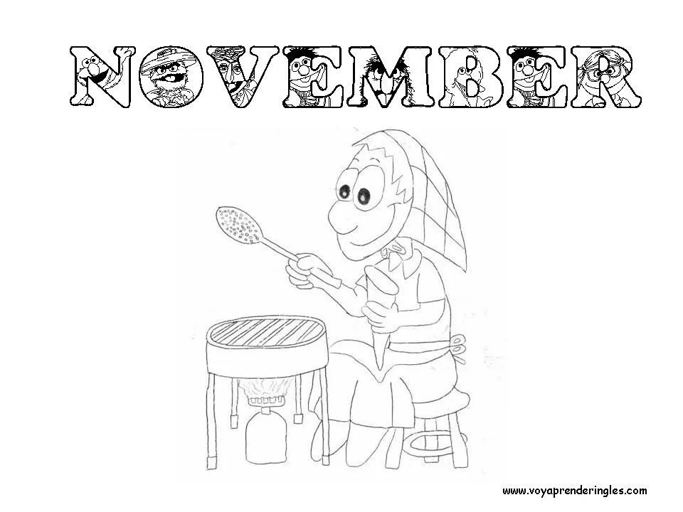 November - Dibujos Meses del año para Colorear en Inglés - Voy Aprender  Inglés