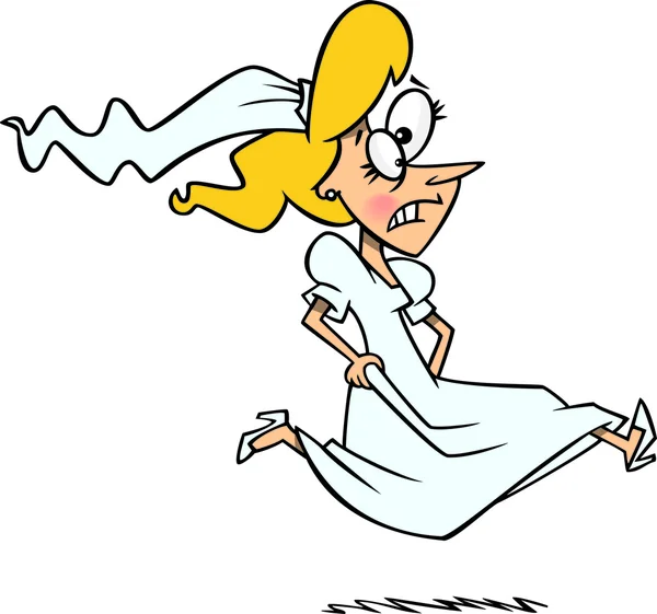 Novia de dibujos animados corriendo — Vector stock © ronleishman ...