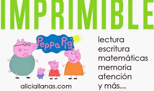 Actividades para imprimir de Peppa Pig | www.aliciallanas.com