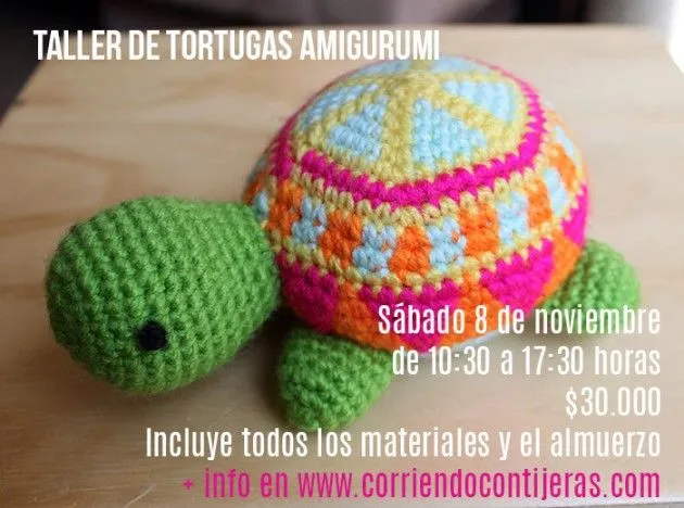 El 8 de noviembre: taller de tortuga amigurumi | Corriendo con Tijeras