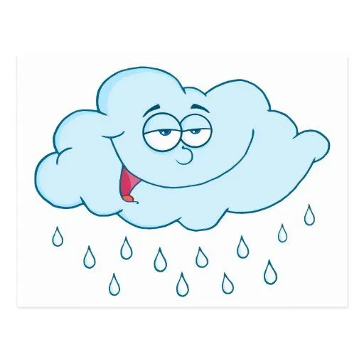 Nube que llueve el personaje de dibujos animados postales | Zazzle