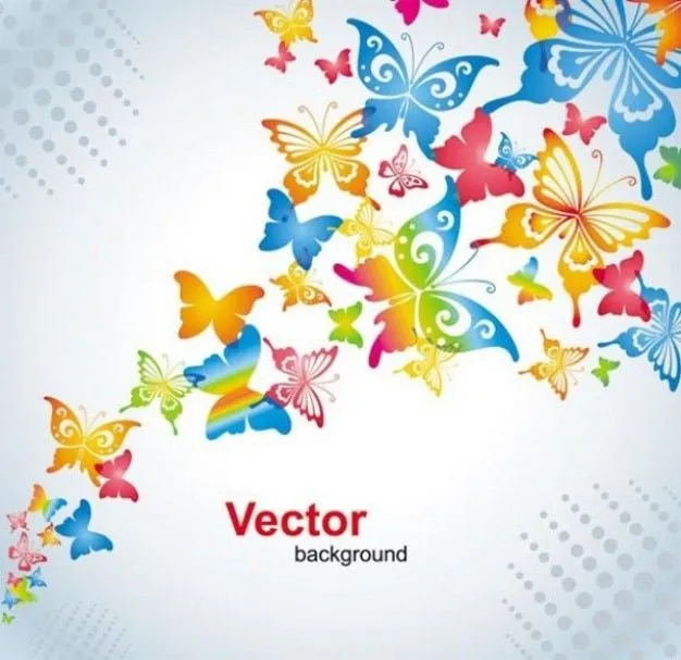 Nube de mariposas de colores de fondo vector | Descargar Vectores ...