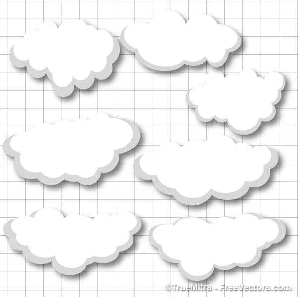 Nubes dibujadas vector fondo blanco | Descargar Vectores gratis