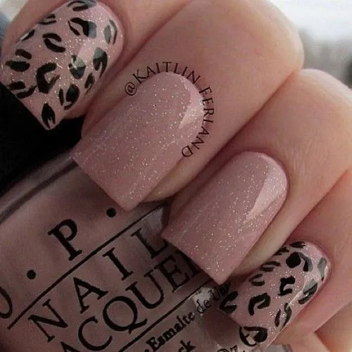 Nude shimmery leopard print nails | Cool Cat;) | Pinterest ...