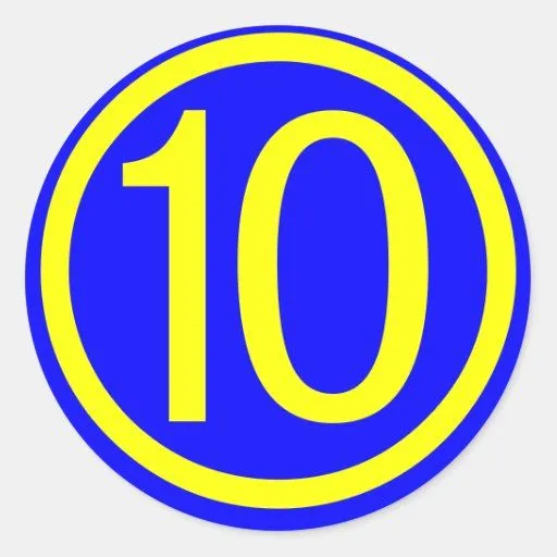 número 10 en un círculo, fondo azul etiquetas redondas | Zazzle número 10 en un círculo, fondo azul etiquetas redondas | Zazzle