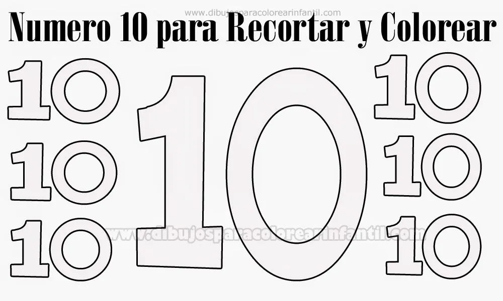 Numero 10 para colorear - Dibujos para colorear ~ Dibujos para ... Numero 10 para colorear - Dibujos para colorear ~ Dibujos para ...