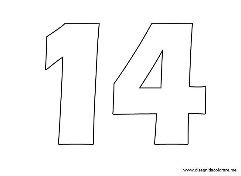 Numero 14 da colorare | Disegni da colorare Numero 14 da colorare | Disegni da colorare