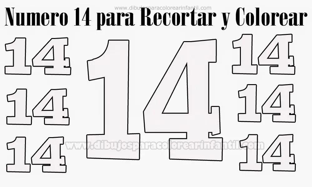 Numero 14 para colorear - Dibujos para colorear ~ Dibujos para ... Numero 14 para colorear - Dibujos para colorear ~ Dibujos para ...