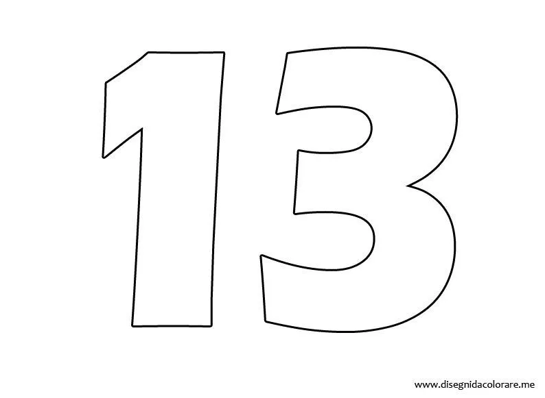 NUMEROS 13 Colouring Pages
