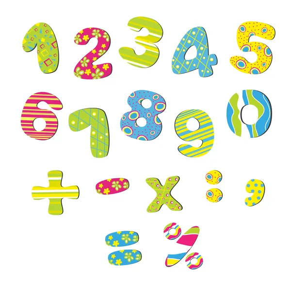 Números de colores para niños — Vector stock © OSIPOVDIM #21378825