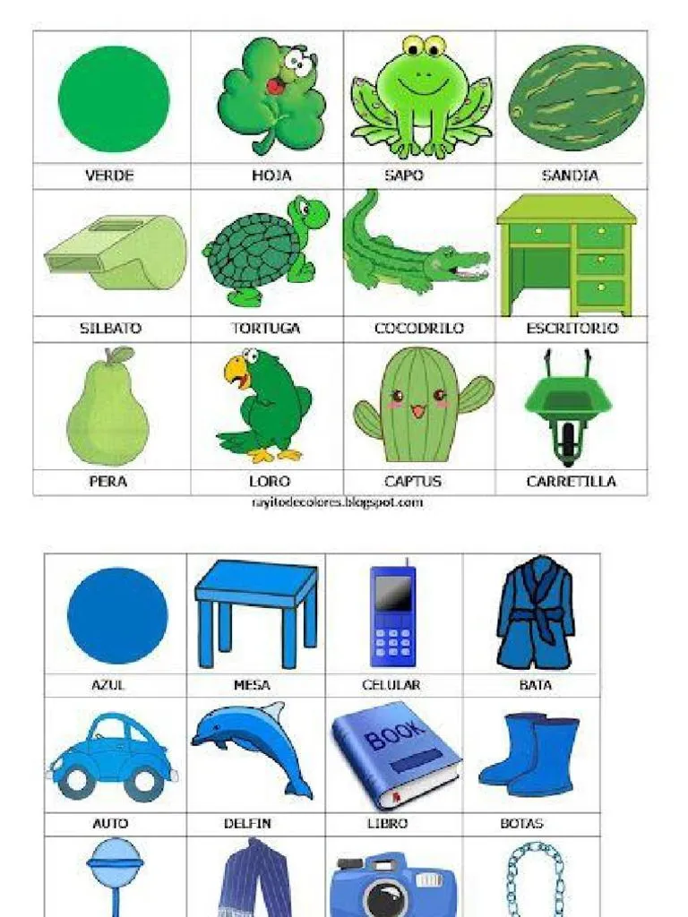 Objetos Color Verde y Azul | PDF
