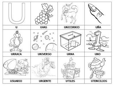 COLOREA TUS DIBUJOS: Laminas con dibujos para aprender palabras y ...