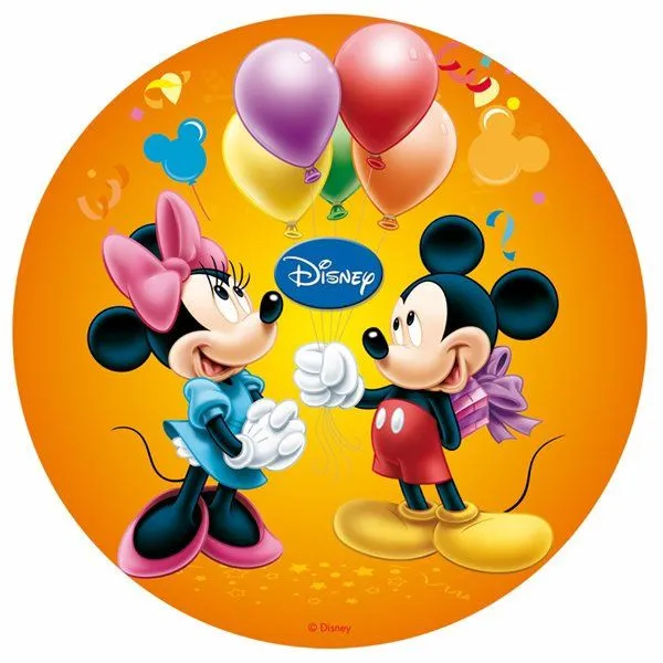 Oblea Minnie Mouse y Mickey Mouse en papel de arroz