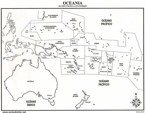 Oceanía - División política con nombres | Flickr - Photo Sharing!