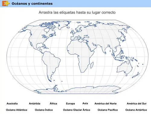 Océanos y continentes, educaplus.org « La pizarra digital en la ...